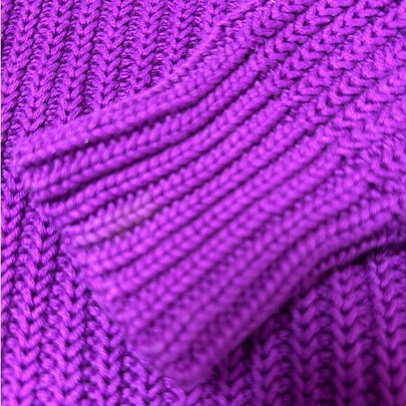 Lauren Ralph Lauren Oversized Cable Knit V-neck Sweater Purple Size Small - Picture 14 of 14